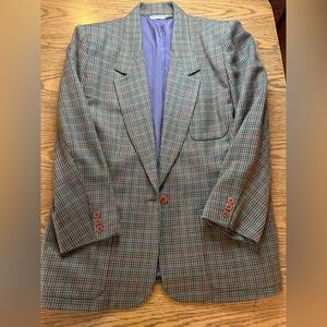 Vintage Anne Klein II Women’s Plaid Blazer - Size 14 Wool Cashmere